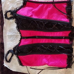 TESA FUCHSIA/BLACK  CORSET TOP SZ 34